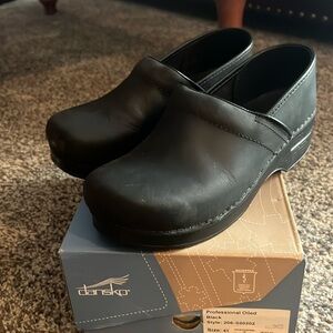 NIB DANSKO black leather clogs!  Size 41